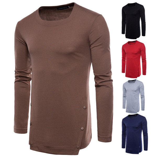 Férfi lezser hosszú blúz gombokkal és hosszú ujjú