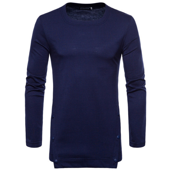 Férfi lezser hosszú blúz gombokkal és hosszú ujjú