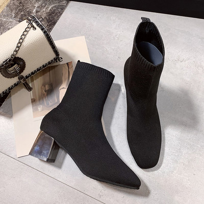 Μοντέρνες μπότες τύπου κάλτσας στρογγυλεμένο μοντέλο