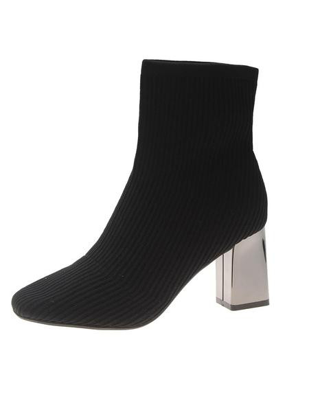 Új, vastag sarkú női csizma modell – textilből