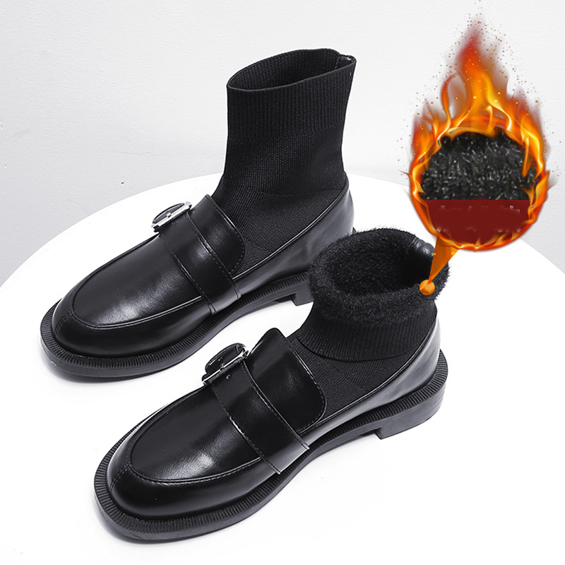 Női alkalmi csizma eko bőrből és textilből