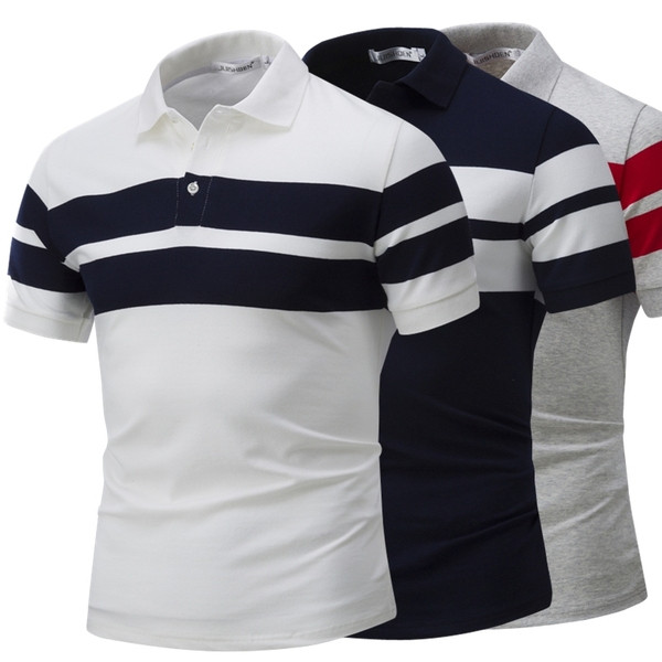 Vīriešu ikdienišķa svītraina blūze ar īsām piedurknēm piegulošs modelis