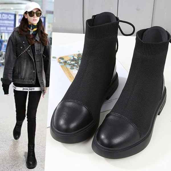 Sieviešu zābaki no eko ādas un tekstila ar šņorēm