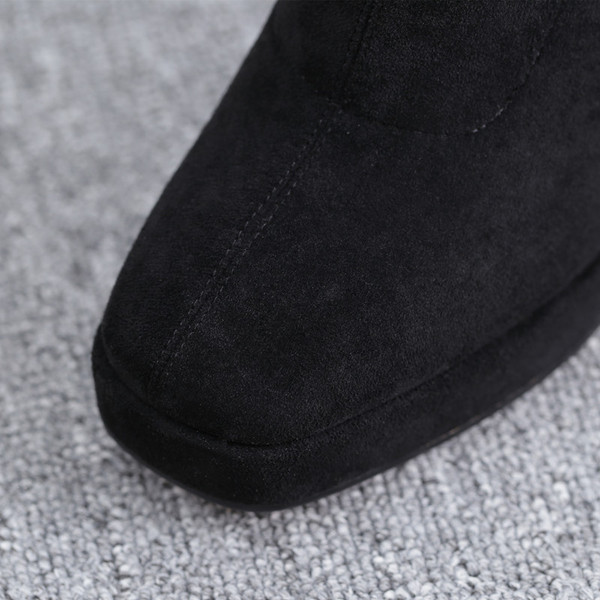 Modern női velúr csizma vastag sarkú