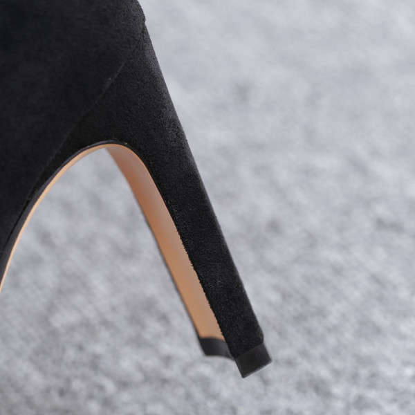 Modern női velúr csizma vastag sarkú