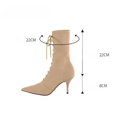 Új, fűzős, hegyes női csizma modell