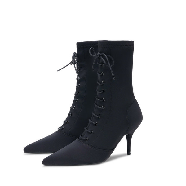 Új, fűzős, hegyes női csizma modell