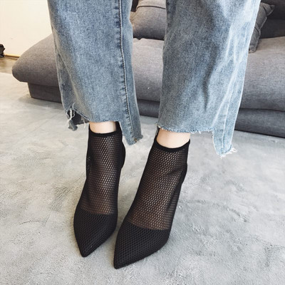 Terava mudeliga naiste võrksaapad 8,5 cm õhukese kontsaga