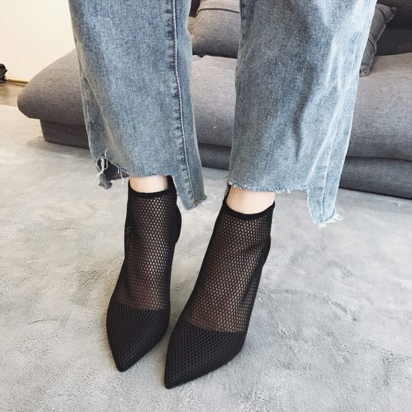 Terava mudeliga naiste võrksaapad 8,5 cm õhukese kontsaga