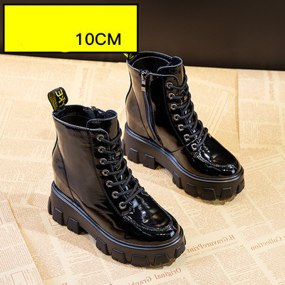 Musta värvi vabaaja naiste saapad siseplatvormiga