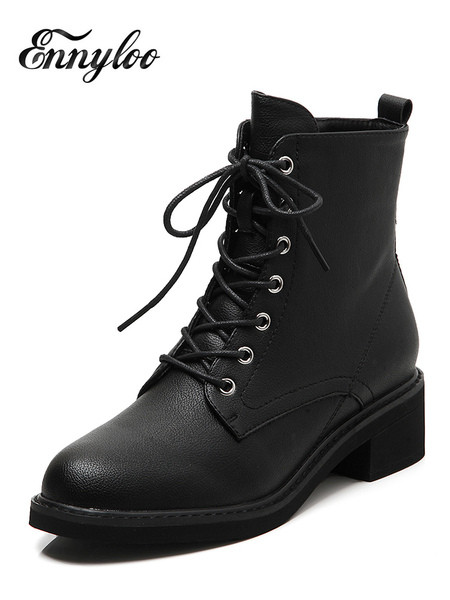 Sieviešu ziemas zābaki no eko ādas ar šņorēm ar siltu oderi