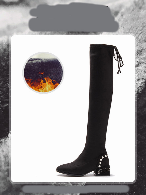 Modern női zoknis csizma fém szegecsekkel