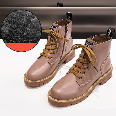 Női csizma műbőr fűzővel, meleg béléssel vagy anélkül