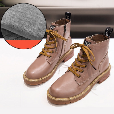 Női csizma műbőr fűzővel, meleg béléssel vagy anélkül