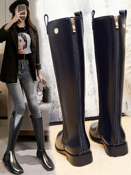 Praegused naiste mustad ökonahast saapad voodriga või ilma