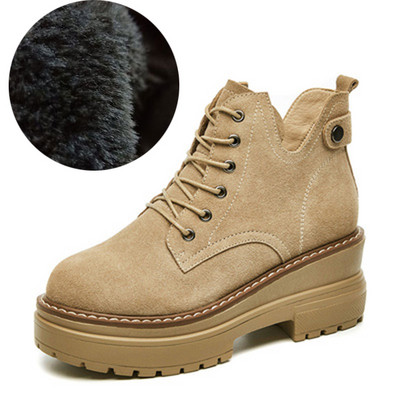 Νέο μοντέλο γυναικείες μπότες με πλατφόρμα - eco suede