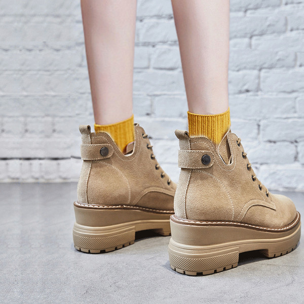 Νέο μοντέλο γυναικείες μπότες με πλατφόρμα - eco suede