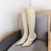 Stiilsed naiste terava otsaga saapad madala õhukese kontsaga voodriga või ilma