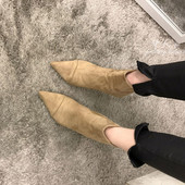 Ženske čizme na špic od eko antilopa ili eko kože sa tankom petom