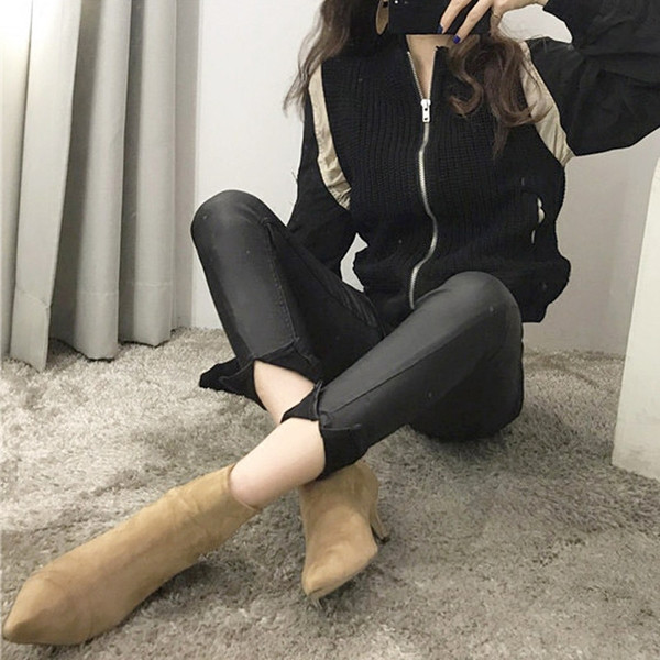 Ženske čizme na špic od eko antilopa ili eko kože sa tankom petom