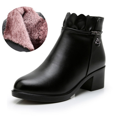 Női alkalmi csizma fém elemmel és cipzárral - meleg béléssel vagy anélkül