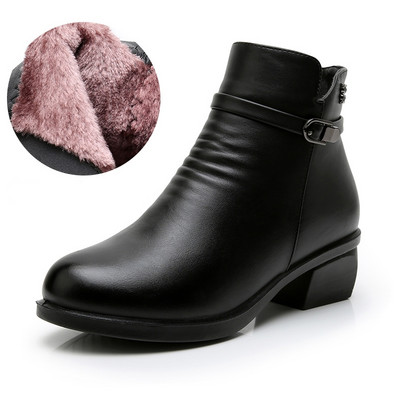 Női alkalmi csizma fém elemmel és cipzárral - meleg béléssel vagy anélkül