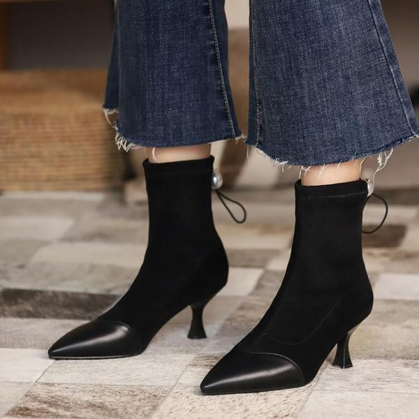 Öko-seemisnahast vabaaja õhukese kontsaga naiste saapad