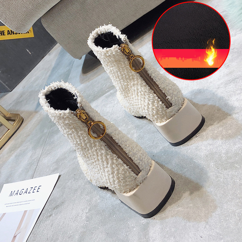 UUS Mudel naiste saapad paksusega 4,5 cm kontsaga - pehme voodriga või ilma