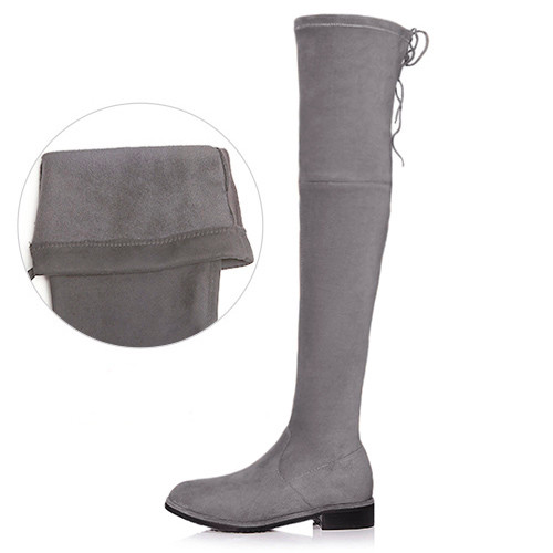 Öko-seemisnahast sokitüüpi naiste pikad saapad 3 või 7,5 cm kontsaga