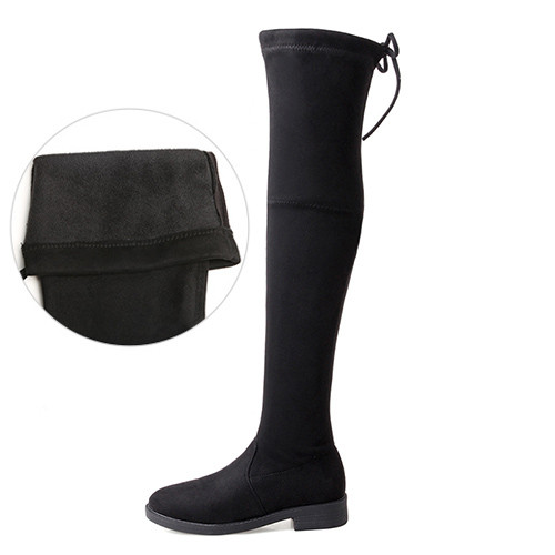 Öko-seemisnahast sokitüüpi naiste pikad saapad 3 või 7,5 cm kontsaga