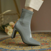 Uus mudel kunstnahast naiste saapad kõrgete kontsadega