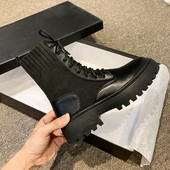 Novi model ženskih čizama sa pertlom i ravnim đonom u crnoj boji