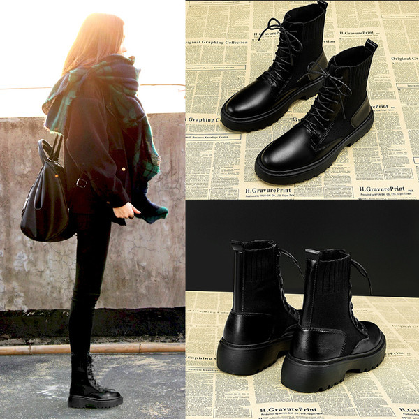 Novi model ženskih čizama sa pertlom i ravnim đonom u crnoj boji