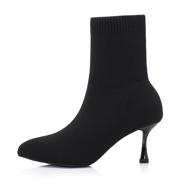 Praegused naiste tekstiilist saapad 7 cm õhukese kontsaga