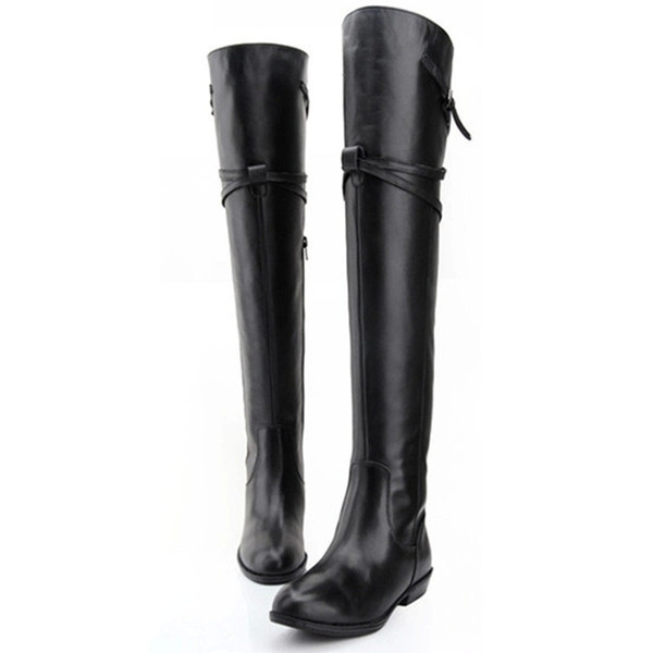 Új modell csizma eco bőrből, térd feletti magassággal