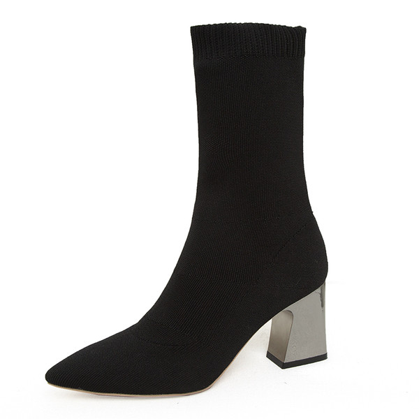 Naiste teravatipuline paksu kontsaga saapad