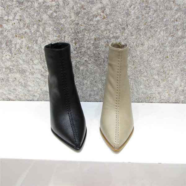 Kunstnahast moodsad kõrgete kontsadega naiste saapad