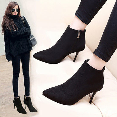 Ženske čizme od eko brušene kože na tanku petu - više modela