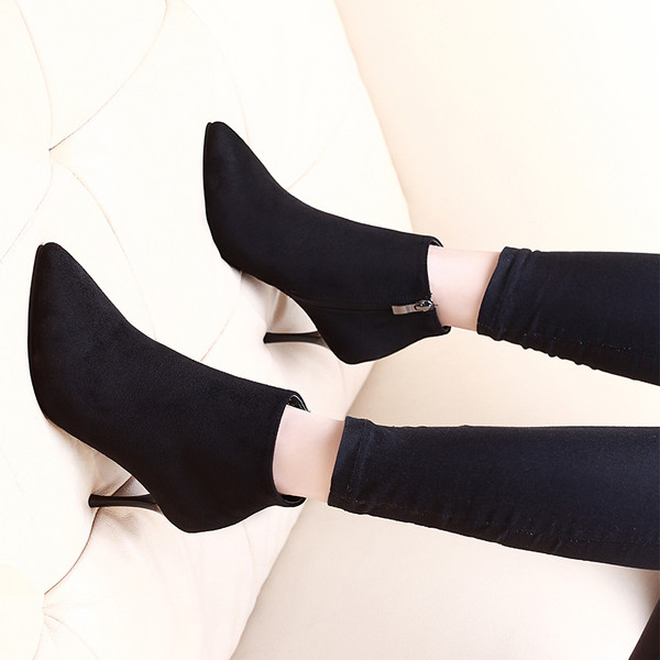 Ženske čizme od eko brušene kože na tanku petu - više modela