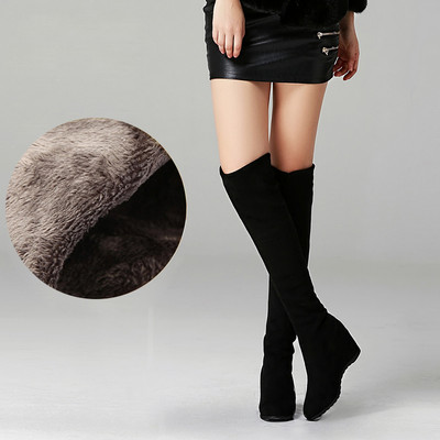 Jesenske čizme do koljena od eko brušene kože