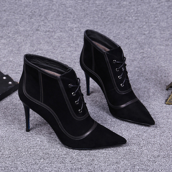 Moodsad naiste paeltega saapad ja 8 cm kontsaga - terava otsaga mudel