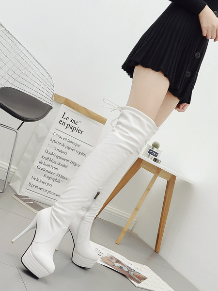 Cizme de toamna cu toc inalt si platforma