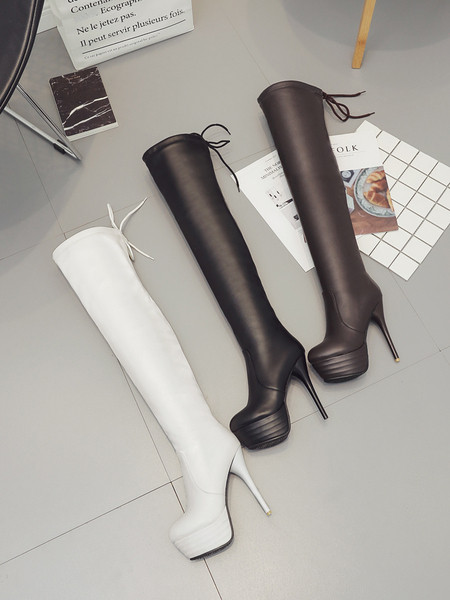 Cizme de toamna cu toc inalt si platforma