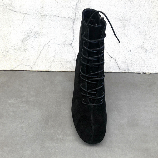 Uus mudel öko-seemisnahast paeltega musta värvi naiste saapad