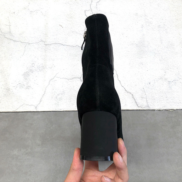 Uus mudel öko-seemisnahast paeltega musta värvi naiste saapad