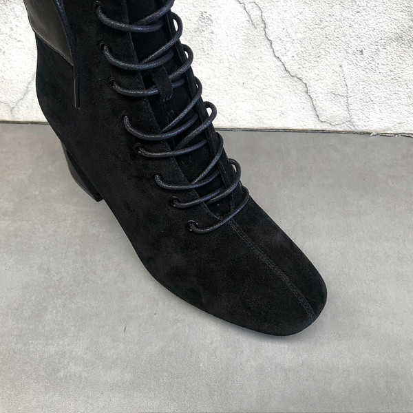 Uus mudel öko-seemisnahast paeltega musta värvi naiste saapad