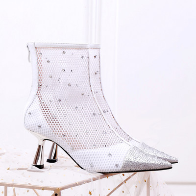 Νέο μοντέλο γυναικείες μπότες με πέτρες και λεπτό τακούνι