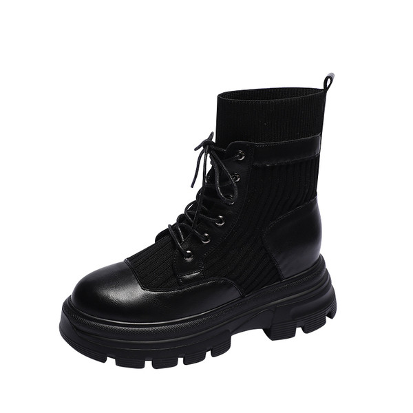 Crne ženske čizme od tekstila sa vezicama u nekoliko modela