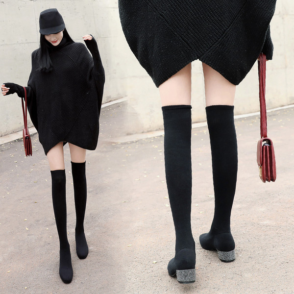 Sieviešu ikdienas zeķu zābaki ar papēdi