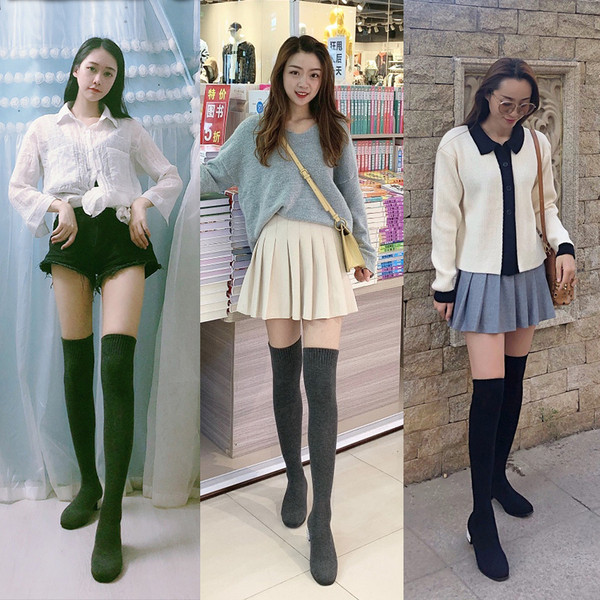 Sieviešu ikdienas zeķu zābaki ar papēdi